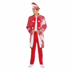 Heren Jas Patchwork Rood/wit