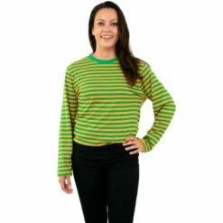 Dorus Shirt Gestreept Oranje/groen