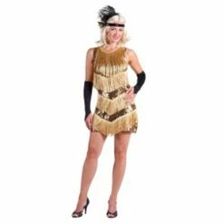 Charleston Jurk Dazzle Me Goud