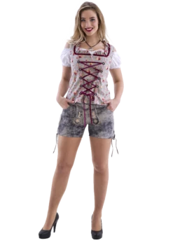 Lederhose Dames Kort Grijs