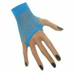 Nethandschoen Kort Vingerloos Neon Blauw