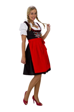 Tiroler Jurkje Zwart / Rood