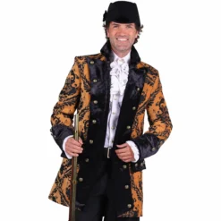 Heren Jas DeLuxe Royale Brokaat Koper/Zwart