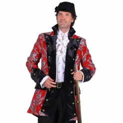 Heren Jas DeLuxe Royale Brokaat Rood/Zilver