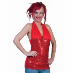 Glitter Top Rood Met Pailletten
