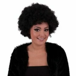 014. Pruik Afro Hippie Zwart