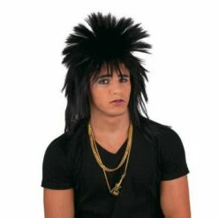 041. Pruik Punk Zwart