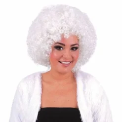 016. Pruik Afro Hippie Wit