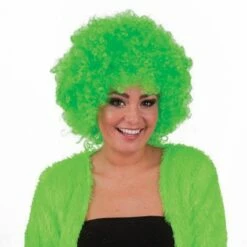 012. Pruik Afro Hippie Groen