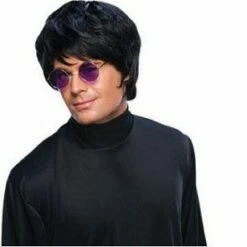 034. Pruik Elton John Zwart