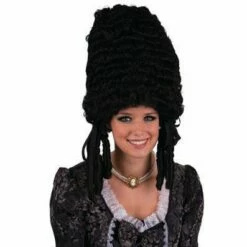 108a. Pruik Pompadour Zwart