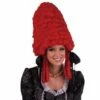 108c. Pruik Pompadour Rood