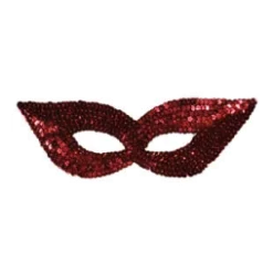 Venetiaans Oogmasker Rood Pailletten