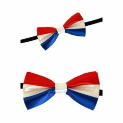 Vlinderstrik Rood/wit/blauw