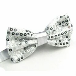 Vlinderstrik Zilver Met Pailletten