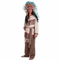 Heren Indianen Kostuum White Feather
