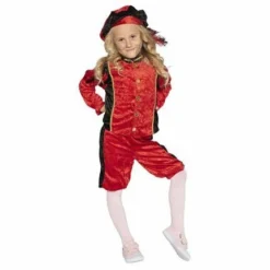 Pieten Kostuum Kids Rood/zwart Velours
