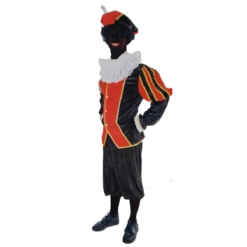 Pieten Kostuum 3 Delig Zwart/rood