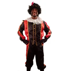 Pieten Kostuum 3 Delig Rood/zwart