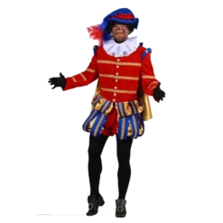 Pieten Kostuum Heren Fluweel Albufeira Rood-Blauw