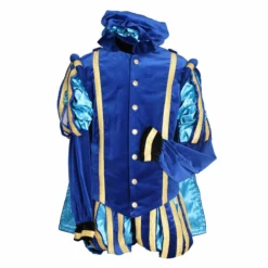 Pieten Kostuum Heren Fluweel Luxe Malaga Blauw-Turquoise