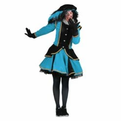 Pieten Kostuum Madrid Zwart-Turquoise