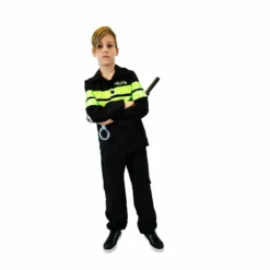 Politie Kostuum Zwart/fluor Geel