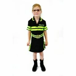 Politie Jurkje Zwart/fluor Geel
