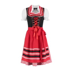 Tiroler Jurkje Polka Rood / Wit