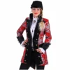 Dames Jas DeLuxe Royale Brokaat Rood/Zilver