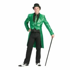 Heren Slipjas Groen Glitter