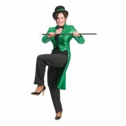 Dames Slipjas Groen Glitter