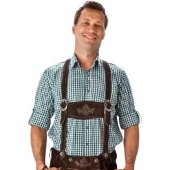 Trachtenhemd Groen/ Wit